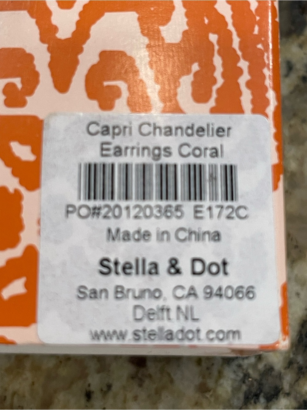 Stella & Dot Orange and Red Beaded Drop Earrings - Picture 7 of 7